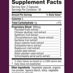 AllerDx supplement facts label with a maroon background