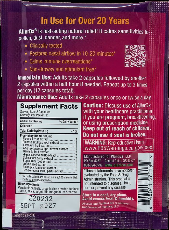 AllerDx 4-Capsule Packet, Vegan