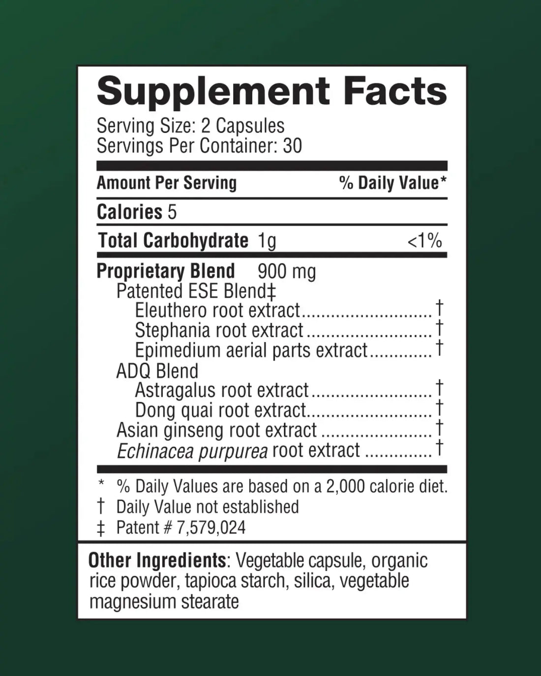 ImmuneDx supplement facts label on a green background