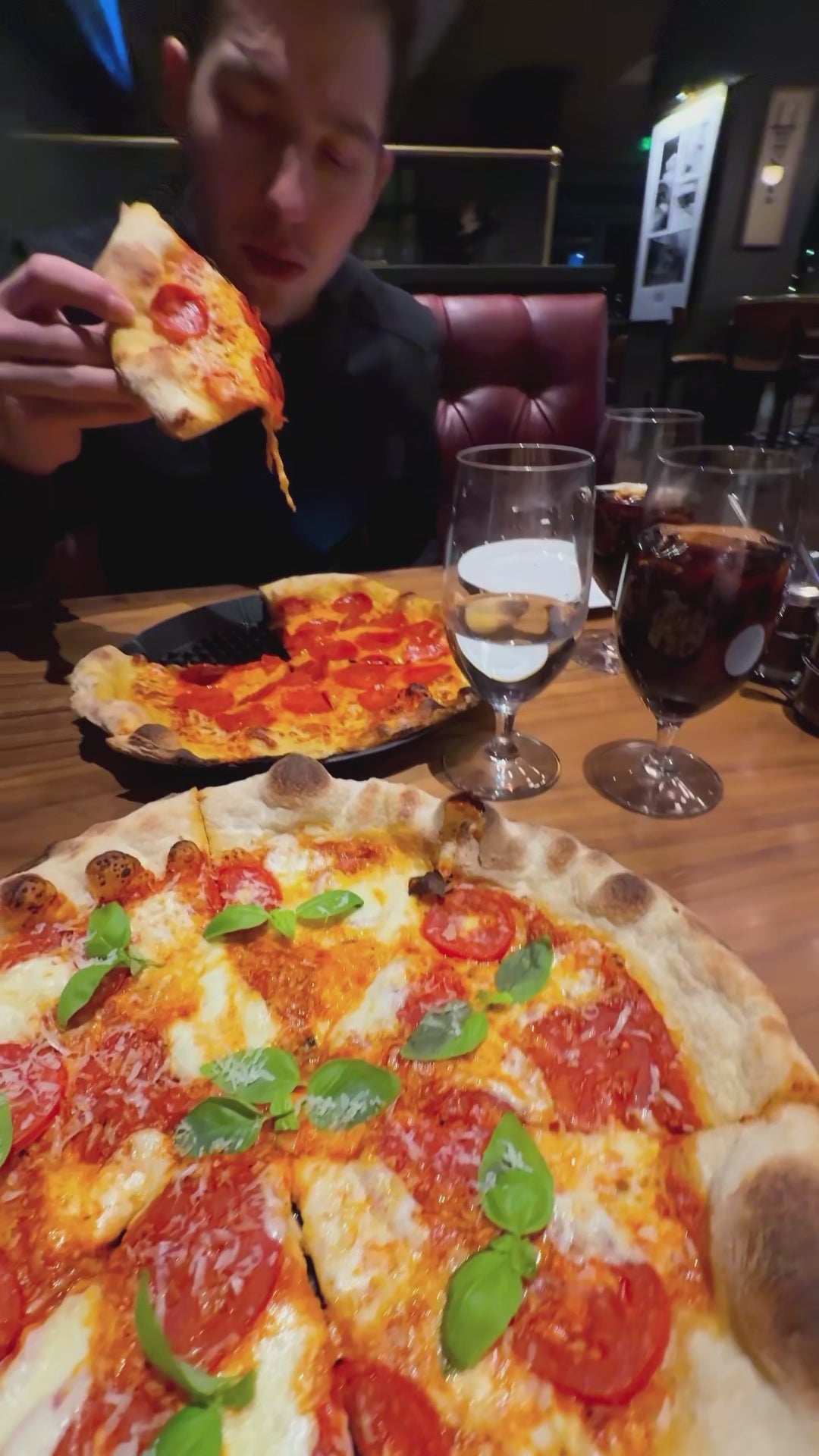 A video about how Digestiv helps a woman eat pizza without fear of the consequences